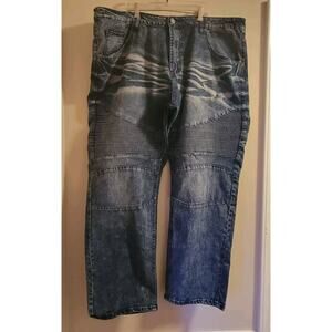 Big Men Jeans Encrypted Supply Company Acid Washed Size 46x30 Good Condition